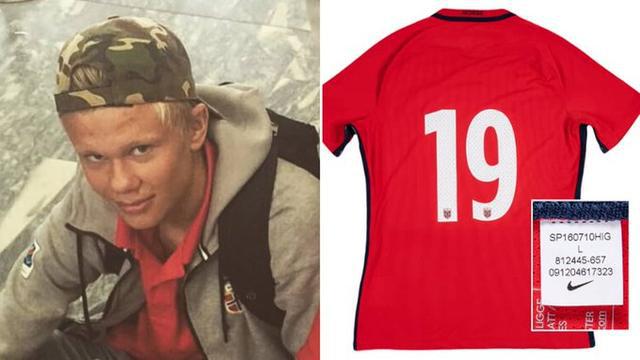 哈兰德挪威U19时期所穿球衣拍出1.92万美元高价